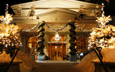 Kulm Hotel Entrance Winter luxury