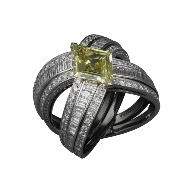 cartier anello diamante giallo